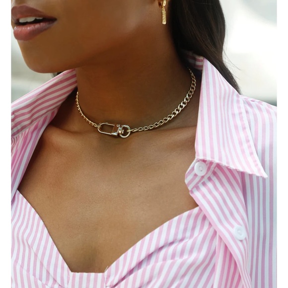Gold choker necklace in new condition - Picture 1 of 4